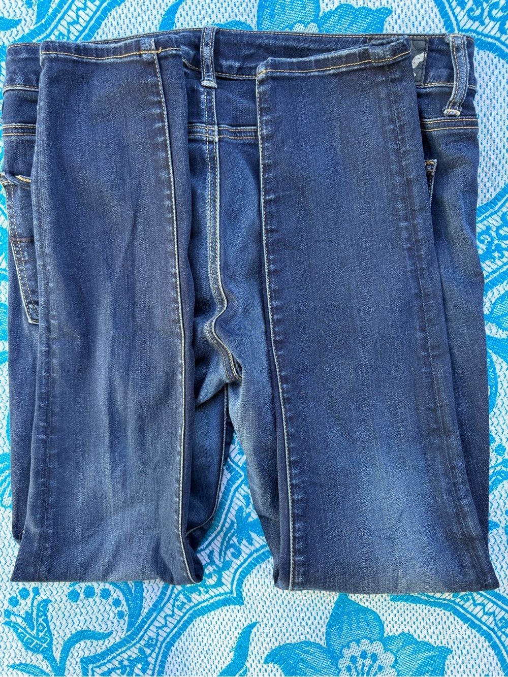American Eagle Super Stretch Dark Wash Jegging Size 12 Regular Skinny Jeans - Picture 12 of 13